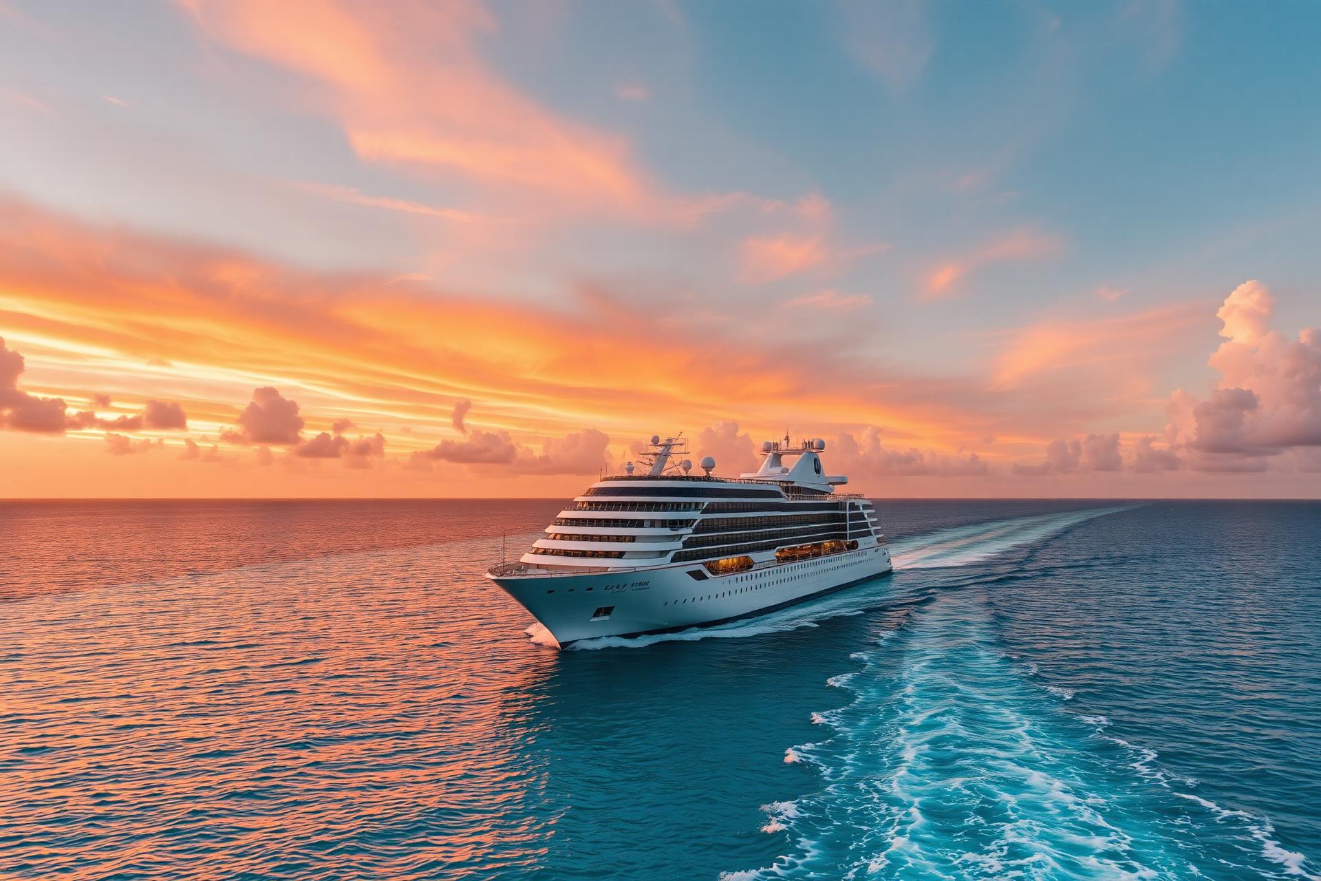Crucero al atardecer en el Caribe